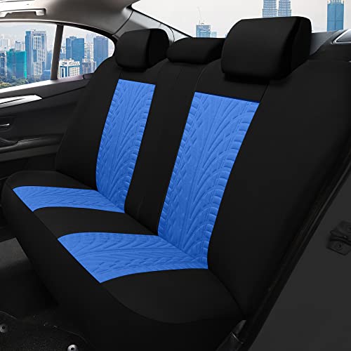Pariitadin Car Seat Covers Full Set, Washable and Breathable Premium Cloth Automotive Vehicle Seat Cover for Car Interior, Universal Fit for Most Cars, Sedan, Truck, SUV(Black/Blue) - Image 3
