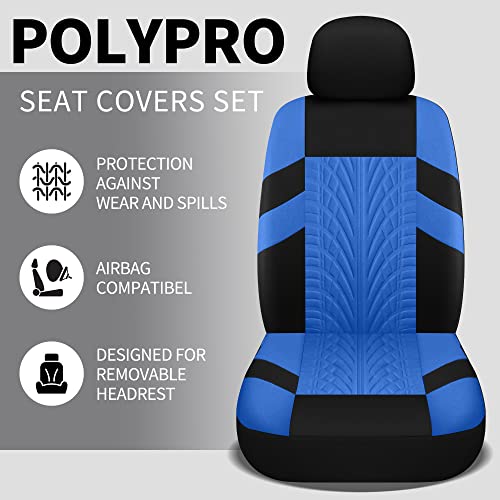 Pariitadin Car Seat Covers Full Set, Washable and Breathable Premium Cloth Automotive Vehicle Seat Cover for Car Interior, Universal Fit for Most Cars, Sedan, Truck, SUV(Black/Blue) - Image 4
