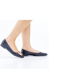 LAMARAPARIS Alvira gold H-trim faux leather pump shoes black  - Image 1