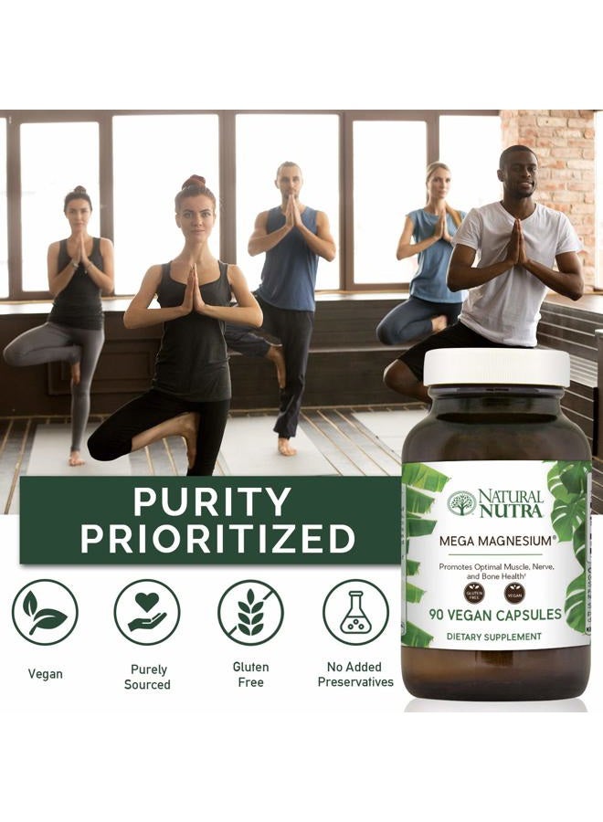 Natural Nutra مكمل ميغا مغنيسيوم 400 ملغ - خلات الأحماض الأمينية عالية الامتصاص، مزيج أفضل من السيترات والمالات لنمو العضلات، قوة العظام، صحة القلب، دعم الأعصاب - 90 كبسولة - Image 4