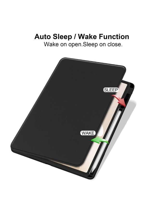Case for Honor MagicPad 3 13.3-inch (2025) Tablet Leather Case with Auto Wake/Sleep, 360° Rotating Stand Acrylic Clear Back Cover Built-in Pencil Holder - Image 2