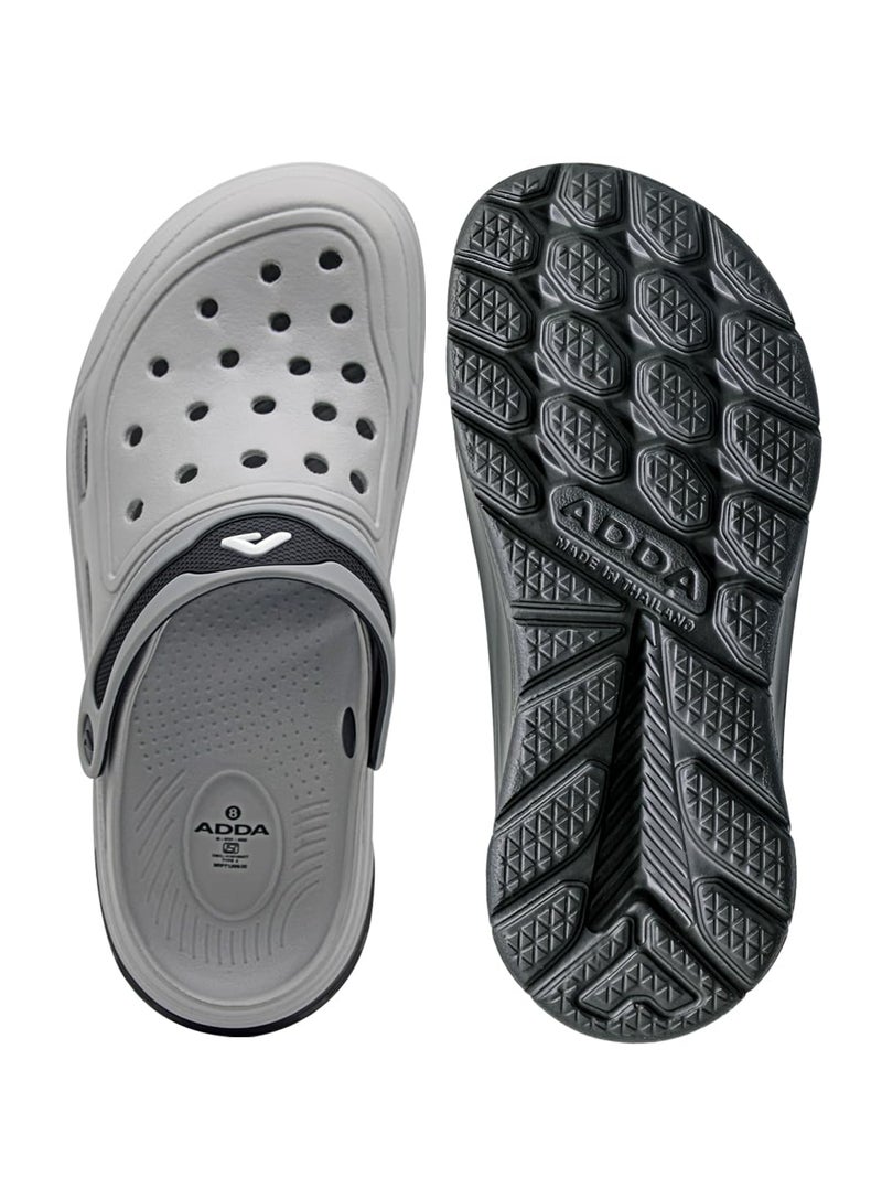 Adda TM-Stride Grey & Black Arch Support Men Clogs - Image 4