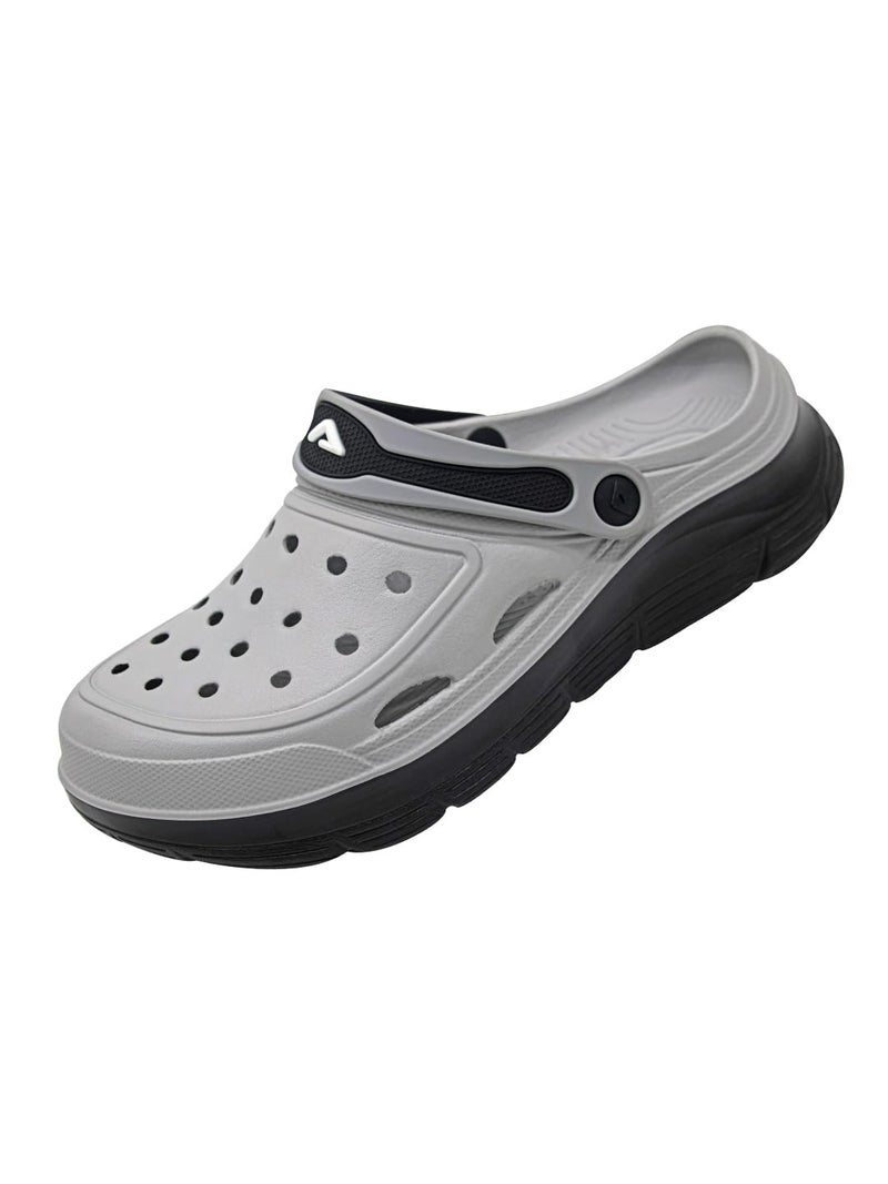 Adda TM-Stride Grey & Black Arch Support Men Clogs - Image 1