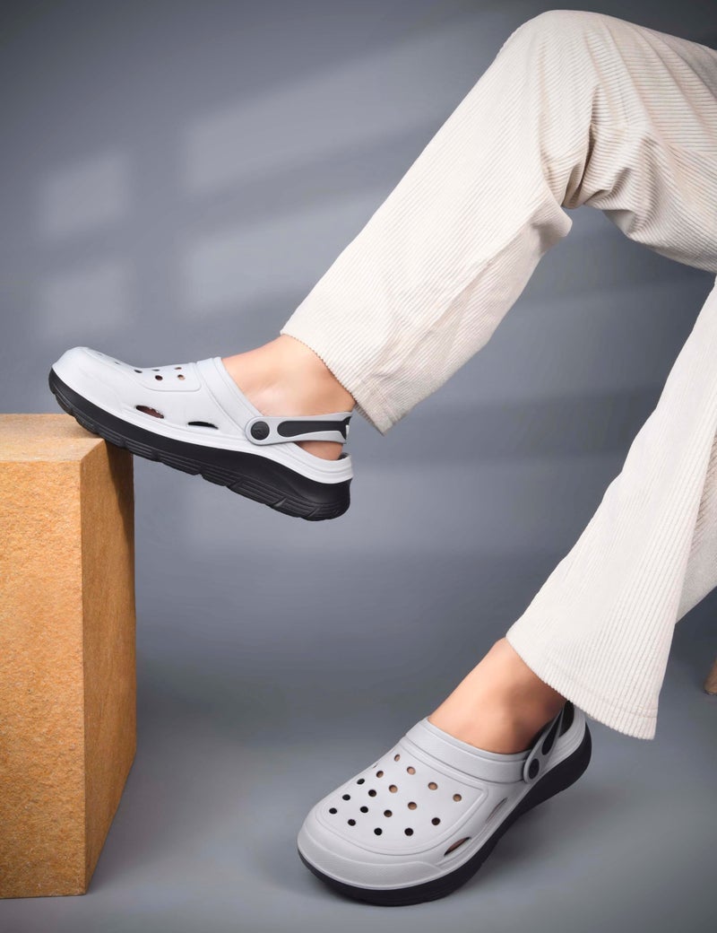 Adda TM-Stride Grey & Black Arch Support Men Clogs - Image 3