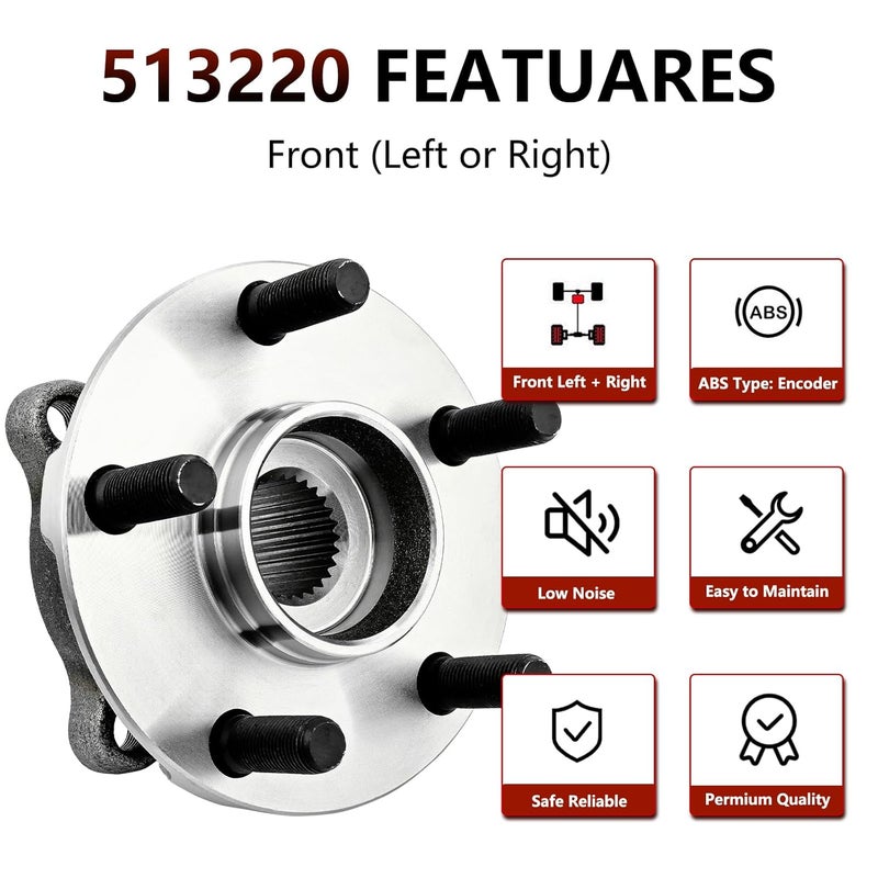 JLEO 513220 Front Wheel Bearing and Hub Assembly for Subaru Outback and Legacy (2005-2014) - Image 5