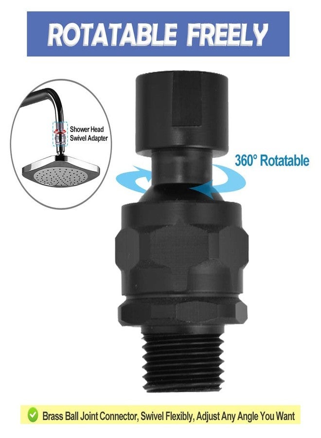 YDmeet Shower Head Swivel Ball Adapter Brass Adjustable Shower Arm Connector Universal Showering Component (Matte Black) - Image 5