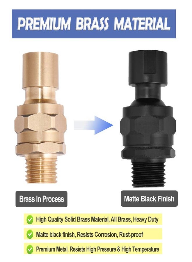 YDmeet Shower Head Swivel Ball Adapter Brass Adjustable Shower Arm Connector Universal Showering Component (Matte Black) - Image 3