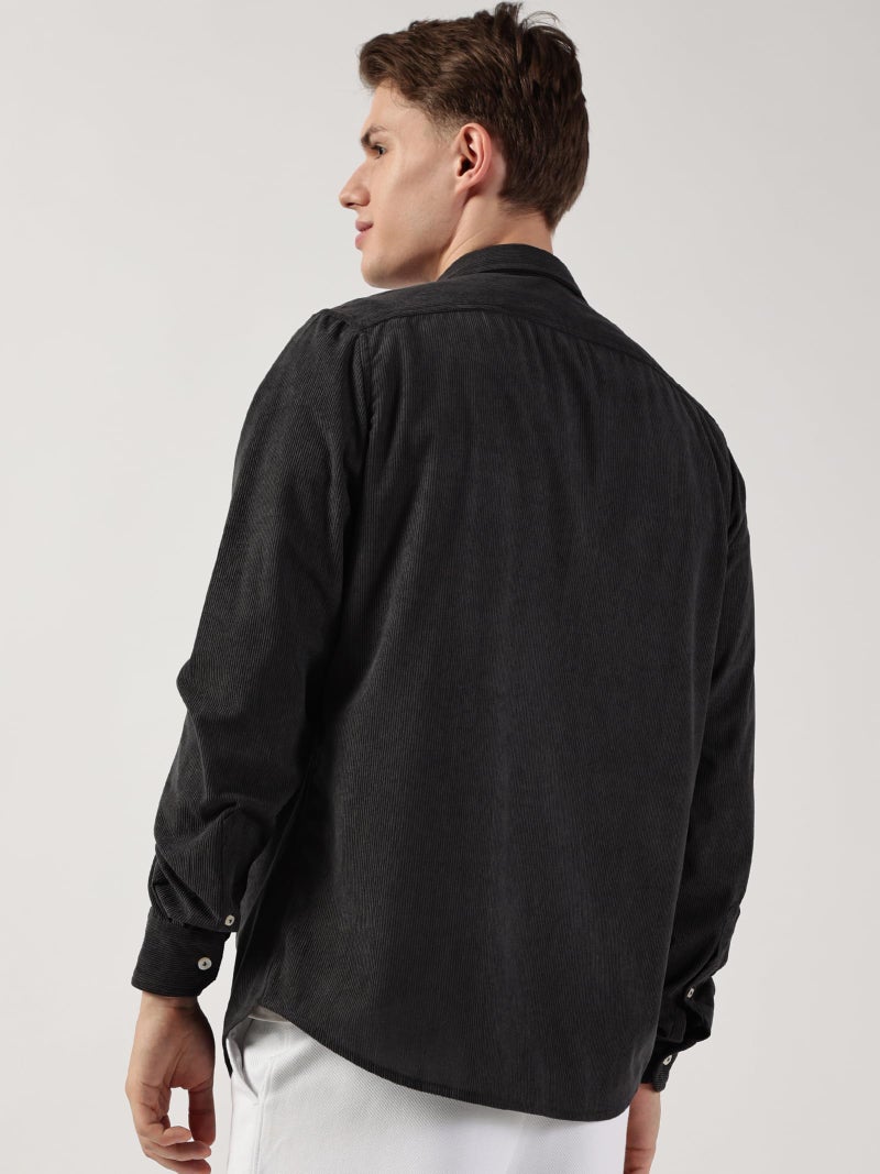 Thomas Scott Men’s Premium Slim Fit Corduroy Shacket(TS1628_Darkgrey_L) - Image 3
