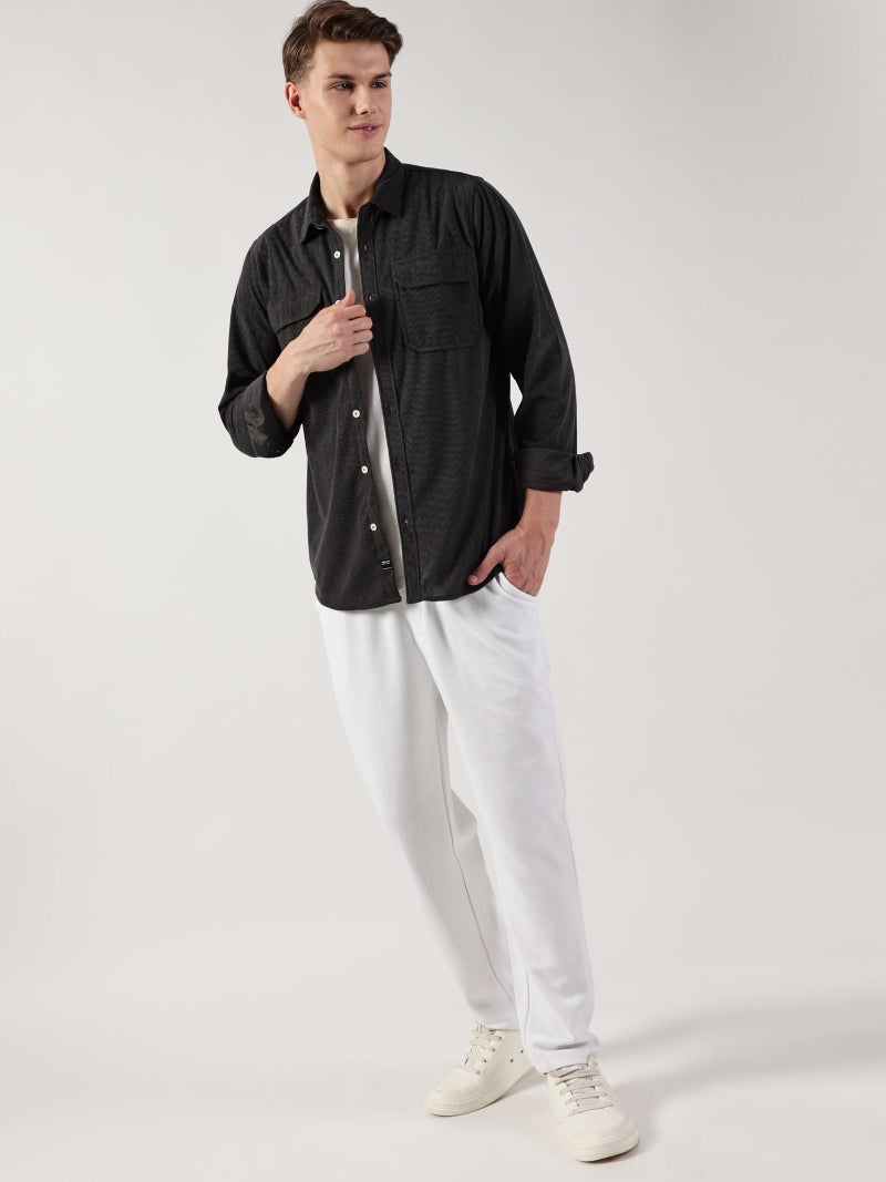 Thomas Scott Men’s Premium Slim Fit Corduroy Shacket(TS1628_Darkgrey_L) - Image 4