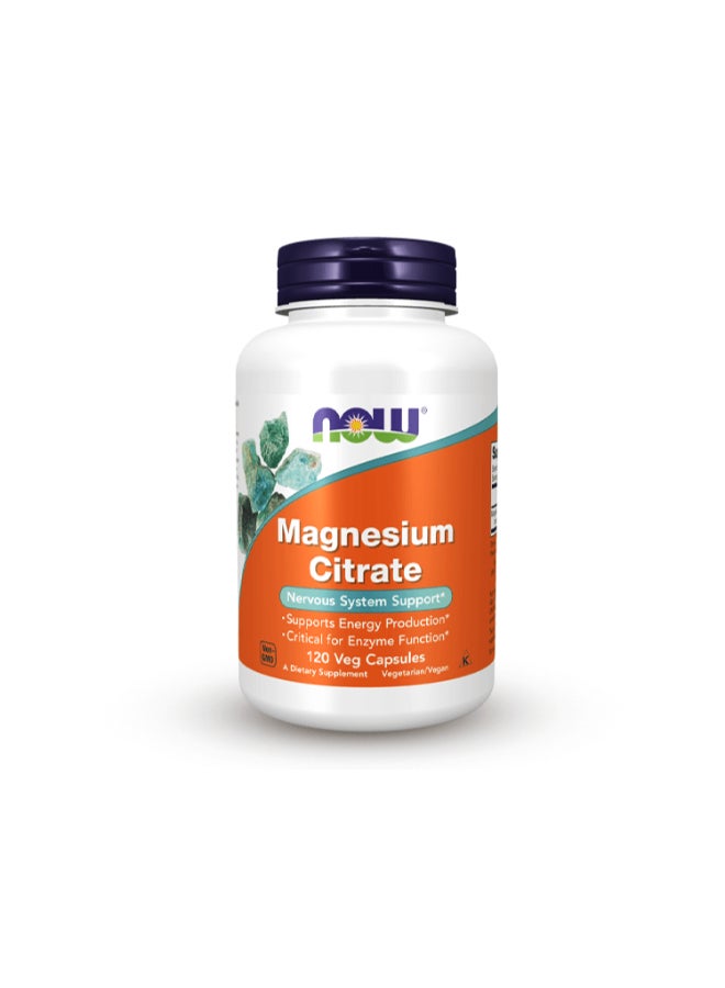 Now Foods Magnesium Citrate, 120 Veg Capsules - Image 1
