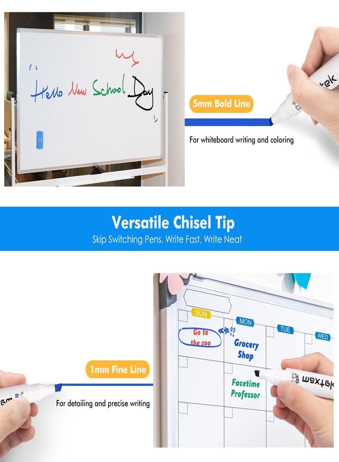 maxtek Low Odor Dry Erase Markers Chisel Tip, Whiteboard Markers Set 4 Count with 1 Magnetic Eraser - Image 5
