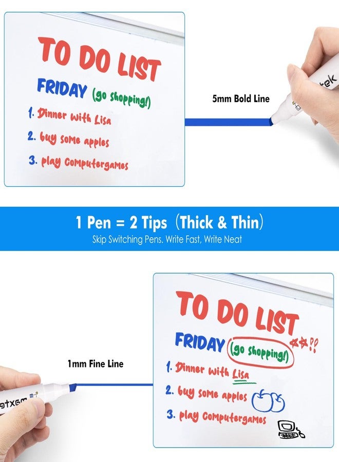 maxtek Low Odor Dry Erase Markers Chisel Tip, Whiteboard Markers Set 4 Count with 1 Magnetic Eraser - Image 4