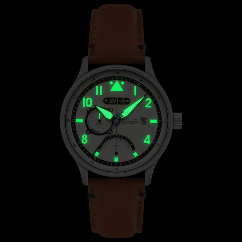 أفي-8 ساعة رجالية AVI-8 Hawker ذات مينا كريمي، تعمل بحركة كوارتز، مع سوار إضافي AV-4101-0C - Image 2