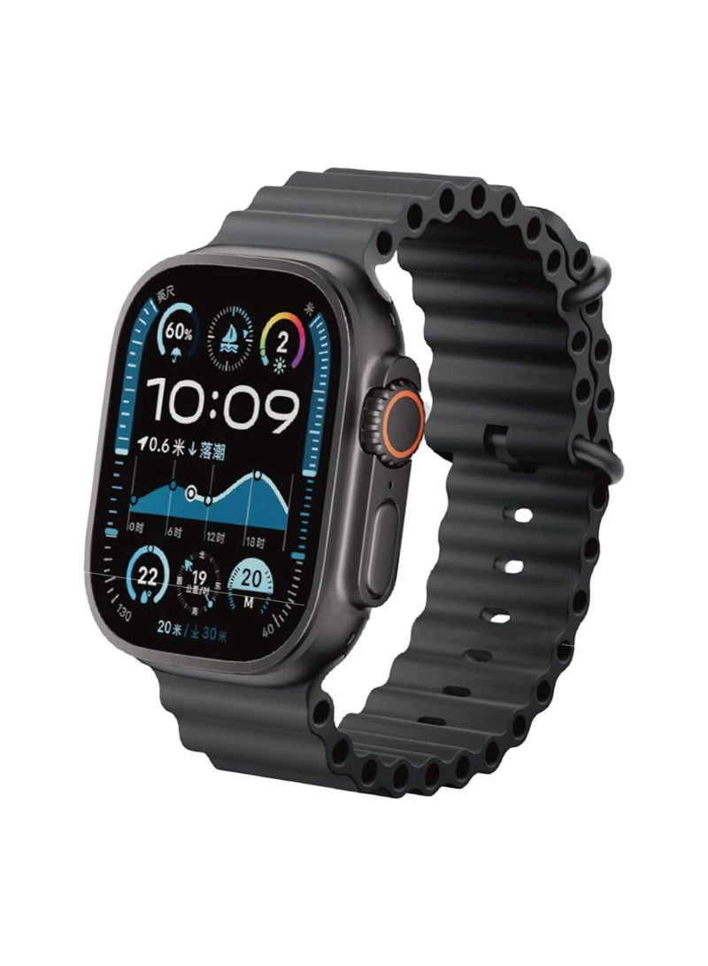 Smart Watch 7+1 AMOLED display With Health Fitness Tracker Sport Watch Supports 49MM-Black - Image 2