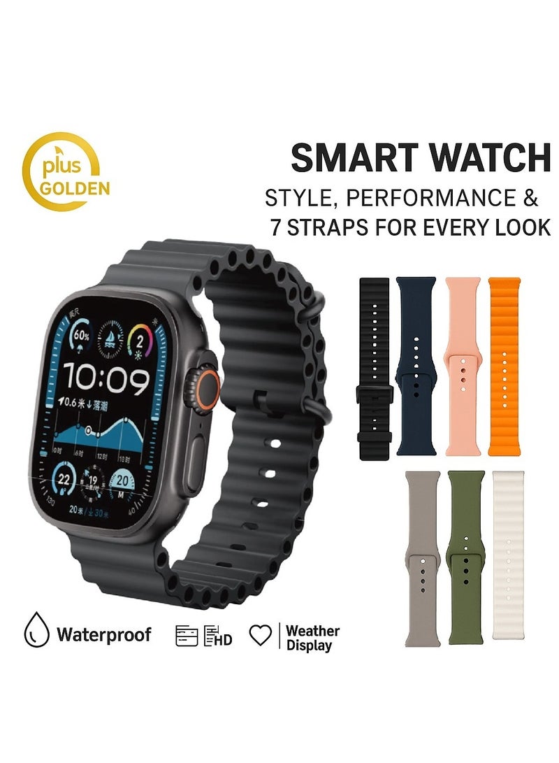 Smart Watch 7+1 AMOLED display With Health Fitness Tracker Sport Watch Supports 49MM-Black - Image 1