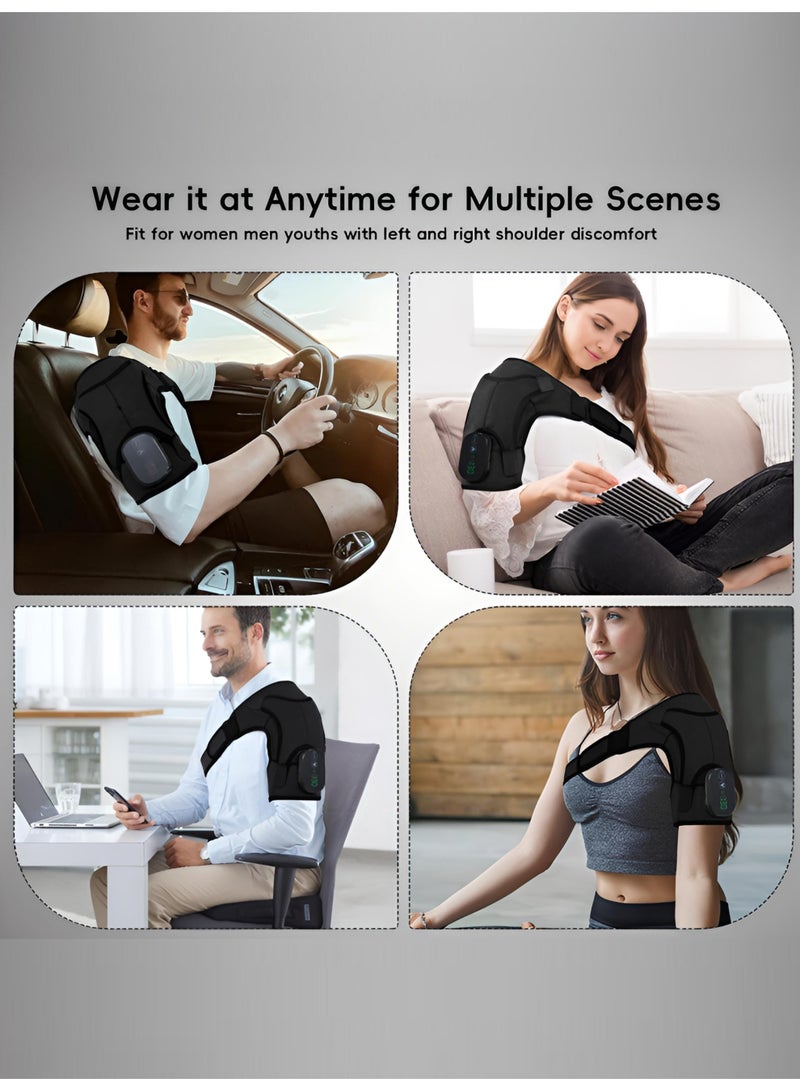 Sahramart Shoulder Heating Pad, Cordless Electric Heating Pad for Shoulders with 3 Vibration Mode, 3 Heat Adjustable, Portable Heated Wrap for Shoulder Pain Relief, Birthday Gift for Women Men - Image 5