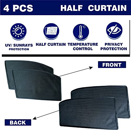 Auto Pearl Z Black Window Plug-in Half Sun Shades Car Curtain Compatible with - Baleno 2015/Glaza (Set of 4 Pcs) - Image 5
