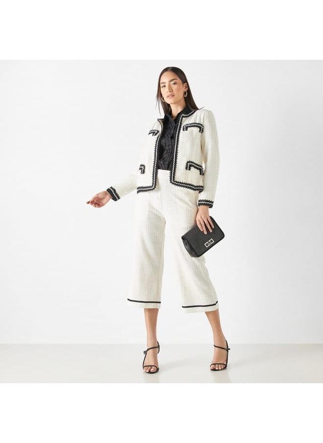 Iconic Iconic Textured Open Front Jacket with Long Sleeves  - Image 2