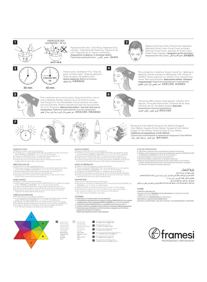 framesi FRAMCOLOR 2001 - كريم صبغ الشعر الدائم 60 مل | 6/NC أشقر بارد داكن - Image 4