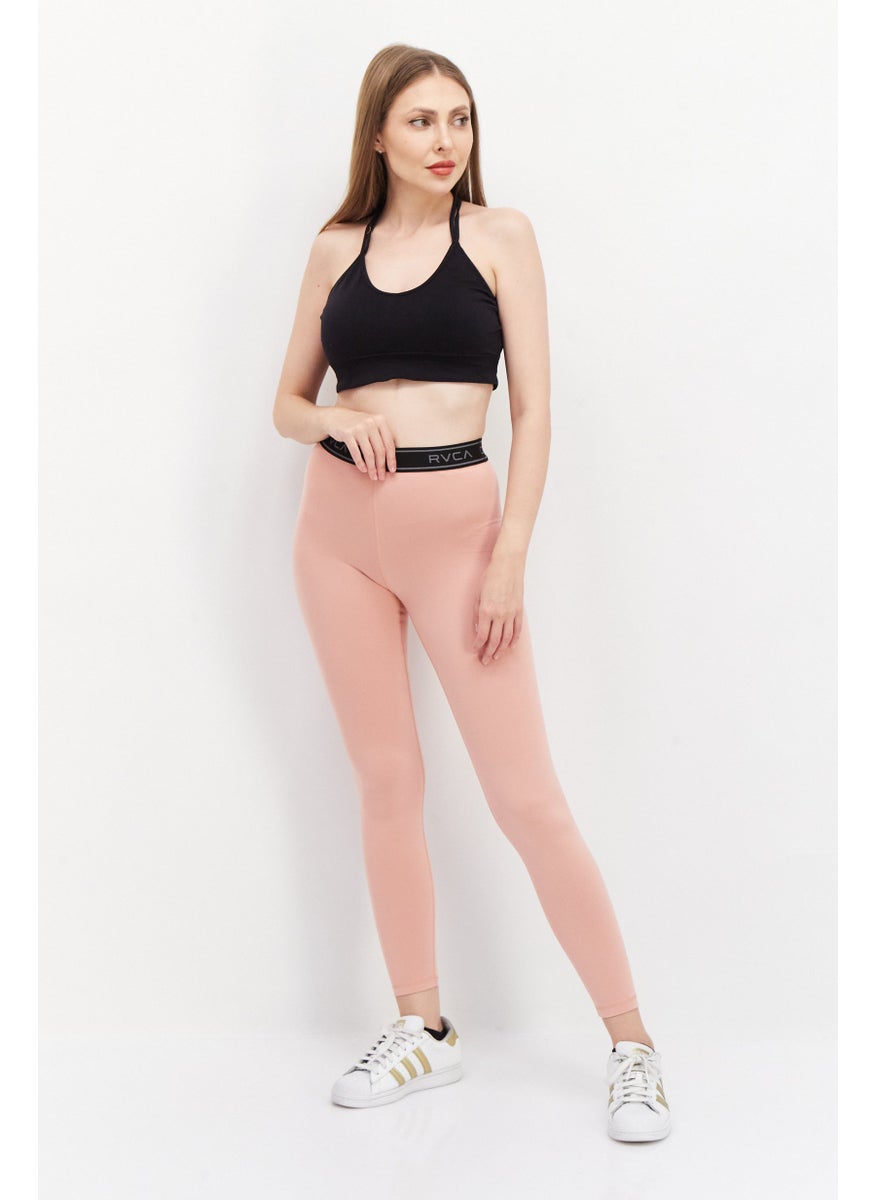 rvca Women Plain Pull On Leggings, Peach  - Image 2