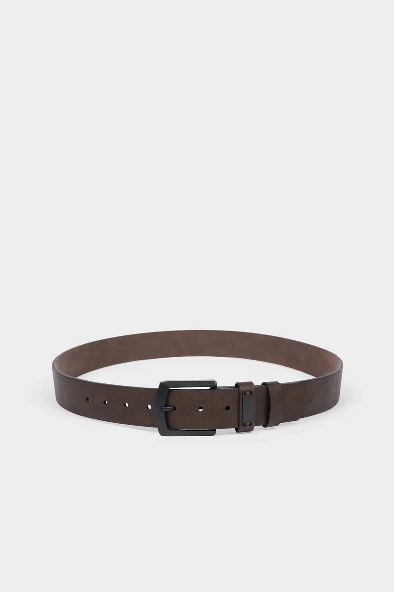 ديفاكتو Man Rectangle Clasp Faux Leather Jean Belt