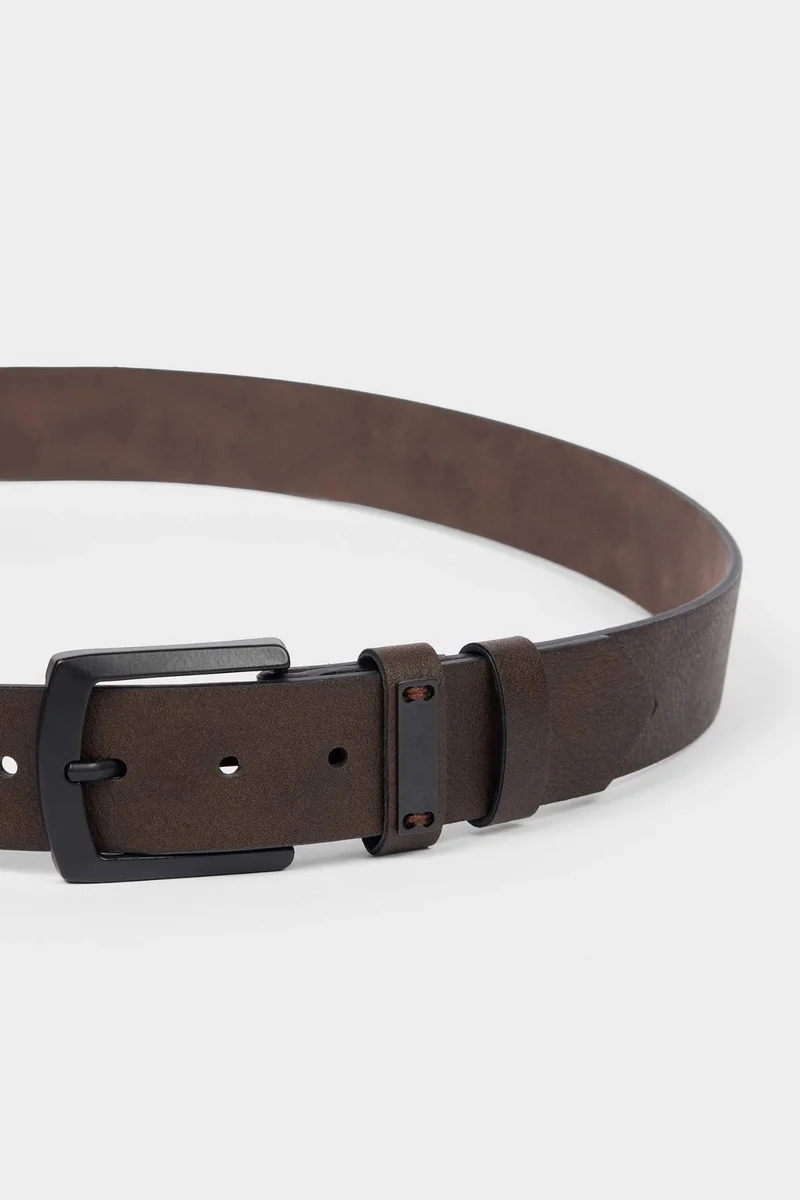 ديفاكتو Man Rectangle Clasp Faux Leather Jean Belt