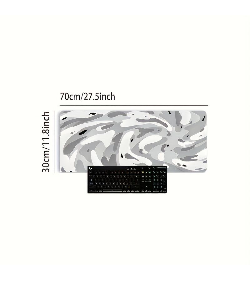 Large Anti-Slip Rubber Gaming Mouse Pad 40x90cm Abstract Gray White Swirl - Image 5