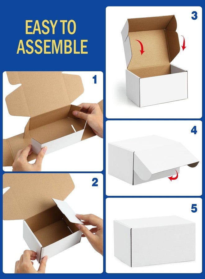 Poever Assorted-Sizes-Shipping-Boxes-45-Pack: 6x4x3 & 7x5x2 & 9x6x2 Small-Shipping-Boxes-Mailers, White Corrugated-Cardboard-Boxes-for-Packing-Small-Business Mailing - Image 4