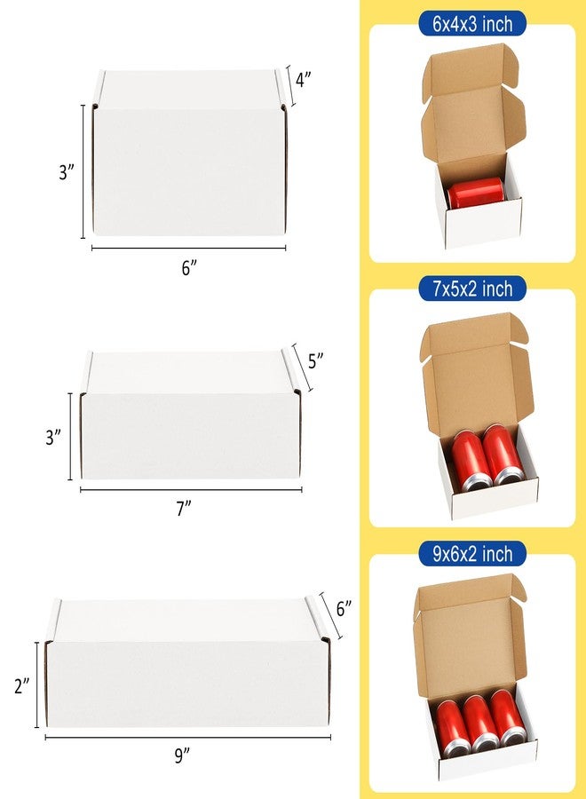 Poever Assorted-Sizes-Shipping-Boxes-45-Pack: 6x4x3 & 7x5x2 & 9x6x2 Small-Shipping-Boxes-Mailers, White Corrugated-Cardboard-Boxes-for-Packing-Small-Business Mailing - Image 2
