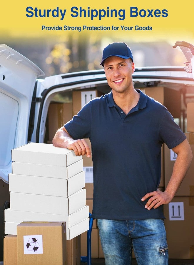 Poever Assorted-Sizes-Shipping-Boxes-45-Pack: 6x4x3 & 7x5x2 & 9x6x2 Small-Shipping-Boxes-Mailers, White Corrugated-Cardboard-Boxes-for-Packing-Small-Business Mailing - Image 5