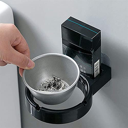 Leeonz® Adhesive Wall-Mounted Stainless Steel Cigarette Ashtray for Bathroom Toilet Hotel Compartment for Lighter Soap Dish Ash Holder for Smokers (White) - Image 5