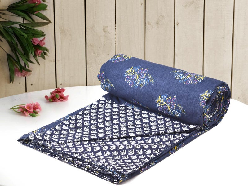 RRC Super Soft Microfiber Cotton Double Duvet Cover/Comforter/Rajai/Blanket/Quilt King Size 90x100 Inches with Zipper and Four Corner Ties - Image 1