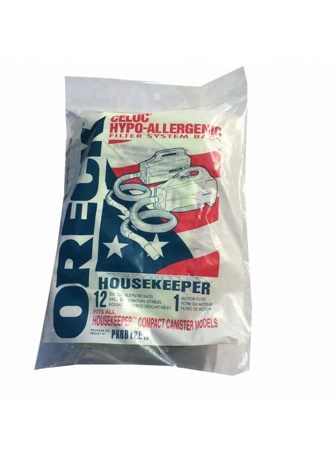 Oreck XL Buster B Canister Vacuum Bags PKBB12DW Housekeeper Bag, 12 Pack - Image 1