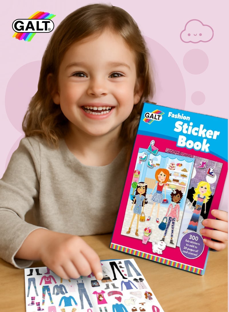 Galt Toys Fashion Sticker Book | 20 Full-Color Pages | Includes 300 Stickers of Clothes & Accessories | Dress Up Girl Club Characters | Fun Creative Activity for Girls 4+ | 29.7x0.4x21 CM  - Image 2
