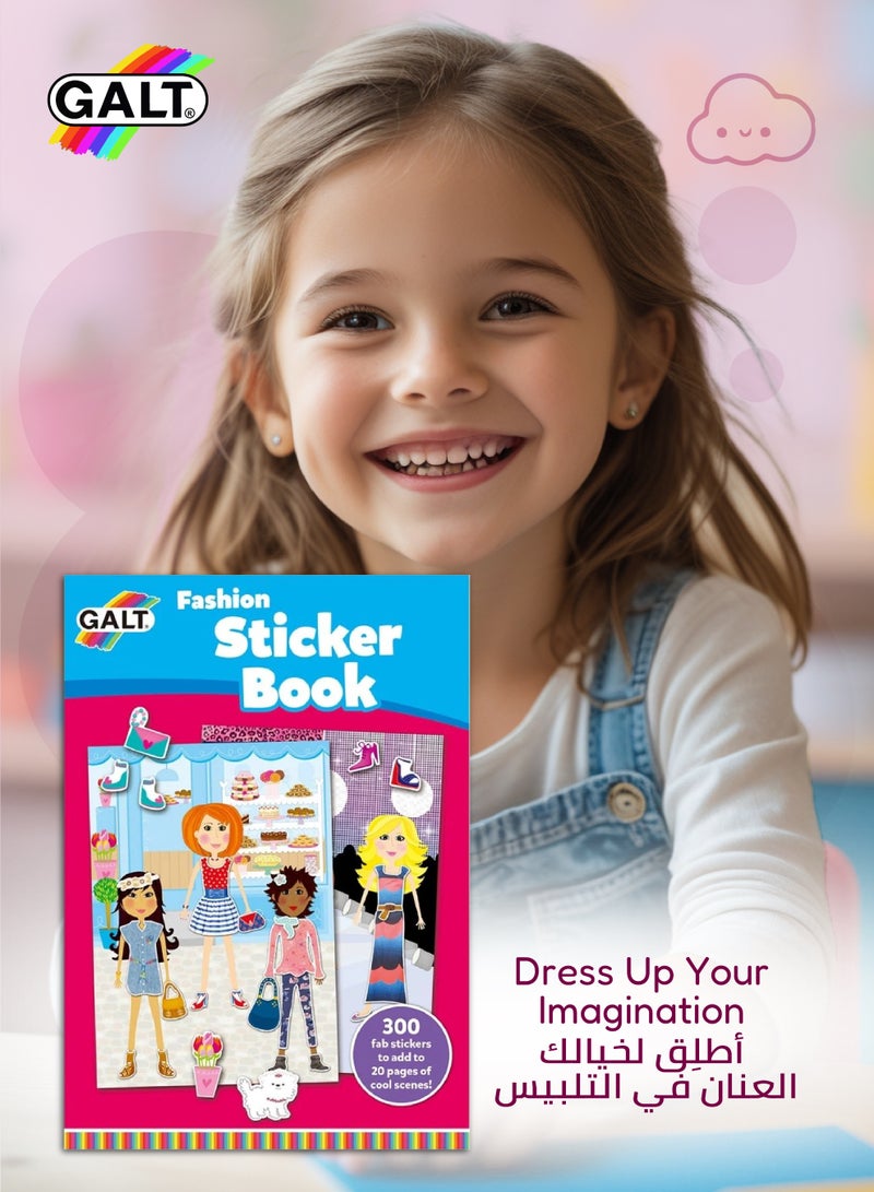 Galt Toys Fashion Sticker Book | 20 Full-Color Pages | Includes 300 Stickers of Clothes & Accessories | Dress Up Girl Club Characters | Fun Creative Activity for Girls 4+ | 29.7x0.4x21 CM  - Image 4