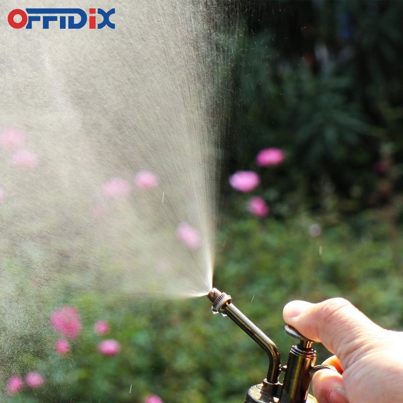 OFFIDIX Plant Mister,Glass Spray Bottle Small Watering Can Indoor 6.3" Tall Vintage Pumpkin Style Plastic Top Pump One Hand Mister Spray Bottle for Indoor Potted Plants (Olive Green) - Image 5