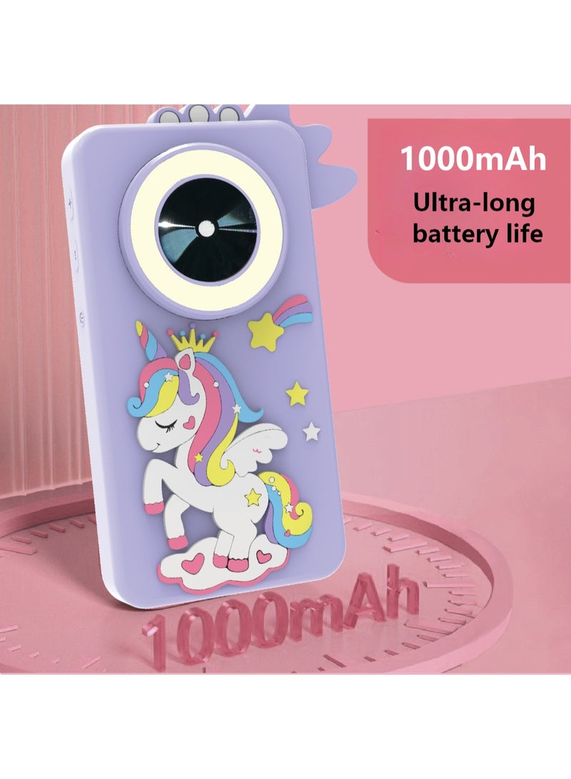 Kids' Unicorn Mobile Camera with 32GB Memory Card, 2.8-inch LPS Touchscreen, 28 Creative Photo Frames, 3-Color Fill Light, and Multiple Apps and Games - Image 2