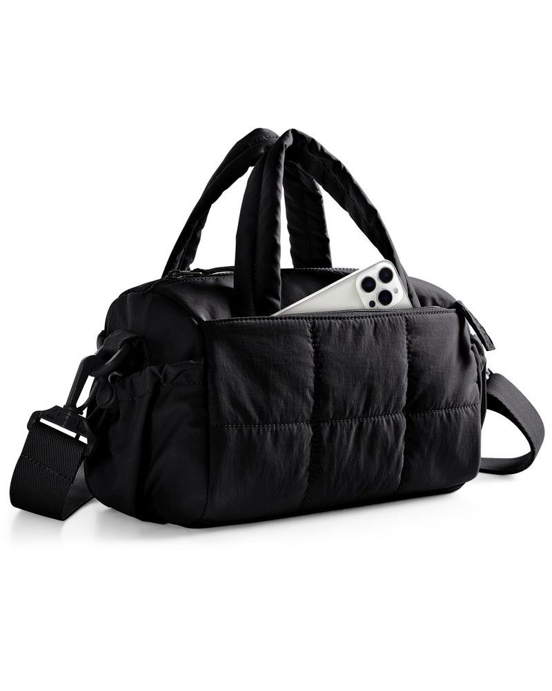 Smasrob Small Puffer Crossbody Bag for Women with RFID Blocking Pocket, Mini Quilted Crossbody Purse with Multiple Pockets, Black - Image 1