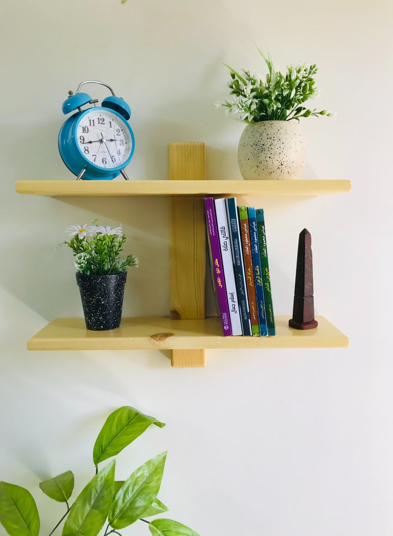 2 decorative shelves made of high-quality natural musky wood, insulated with more than one layer of service and transparent paint to preserve the quality, beauty and color of the natural wood.  - Image 1