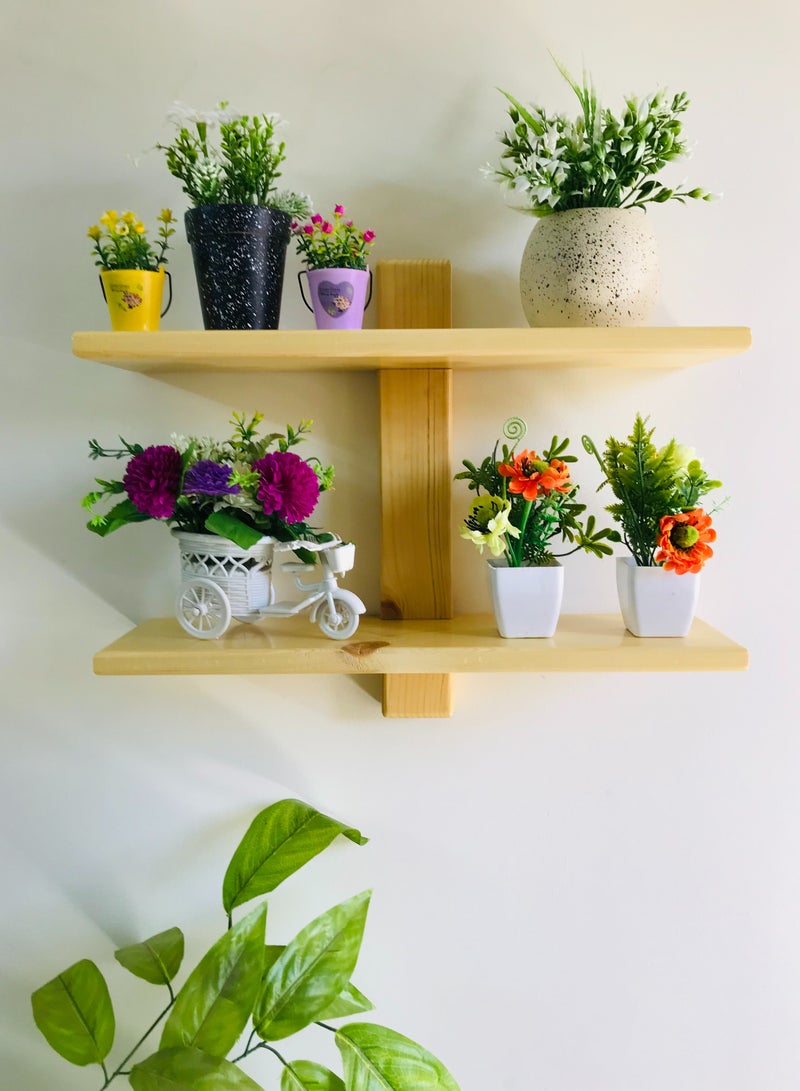 2 decorative shelves made of high-quality natural musky wood, insulated with more than one layer of service and transparent paint to preserve the quality, beauty and color of the natural wood.  - Image 2