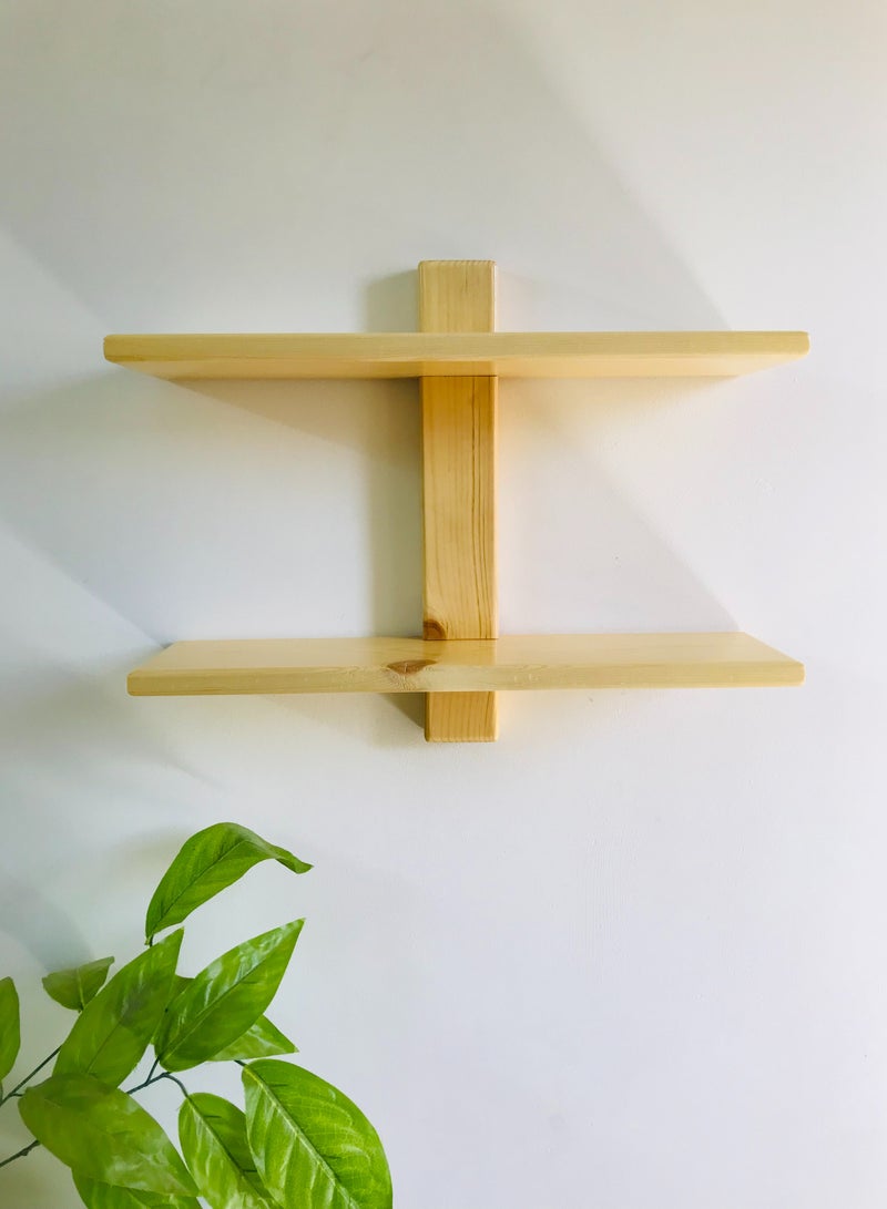 2 decorative shelves made of high-quality natural musky wood, insulated with more than one layer of service and transparent paint to preserve the quality, beauty and color of the natural wood.  - Image 3