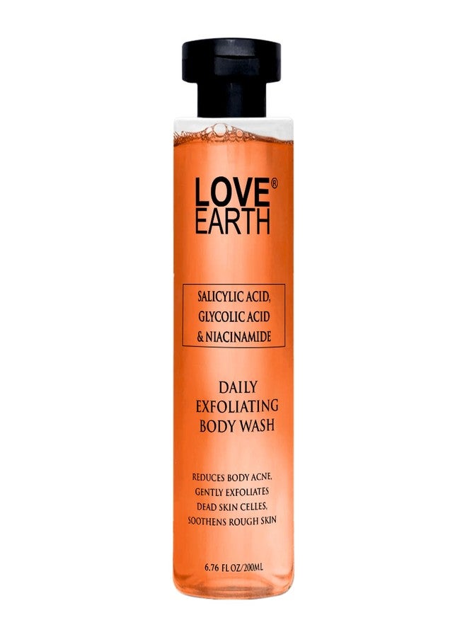 Love Earth Daily Exfoliating Body Wash For Reduces Body Acne,Gently Exfoliates Dead Skin Celles, Soothens Rough Skin| Salicylic Acid, Glycolic Acid & Niacinamide| 200 ML - Image 3