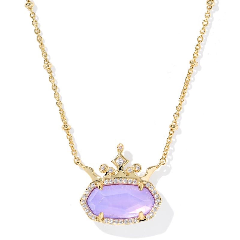 Kendra Scott Disney Elisa Princess Short Pendant Necklace in Lavender Opalite Illusion, 14k Gold-Plated Brass, Fashion Jewelry for Women - Image 1