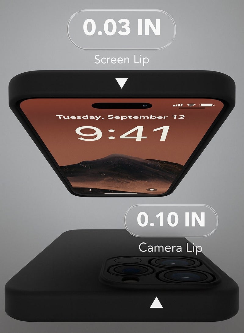 ايه كيه تي ستار جراب حماية من السيليكون السائل لهاتف iPhone 15 Pro – غطاء خلفي فاخر من مادة TPU ناعمة الملمس وممتص للصدمات - Image 5