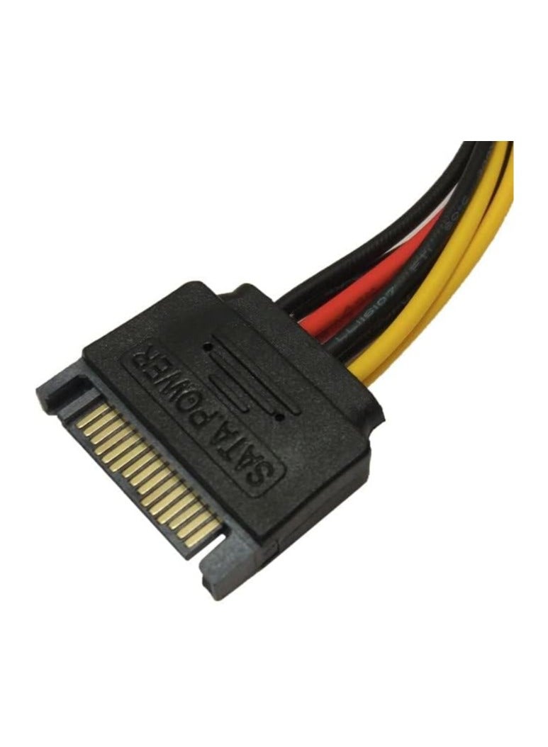 SOLDOUT SATA 15 Pin Male to Dual 4 Pin Molex Female Power Y Splitter Cable Adapter Hard Drive HDD SSD (Double IDE) - Image 3