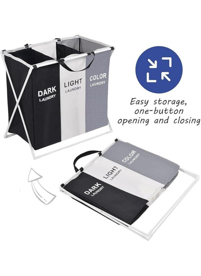 Generic Detachable Laundry Basket 3 Sections  - Image 2