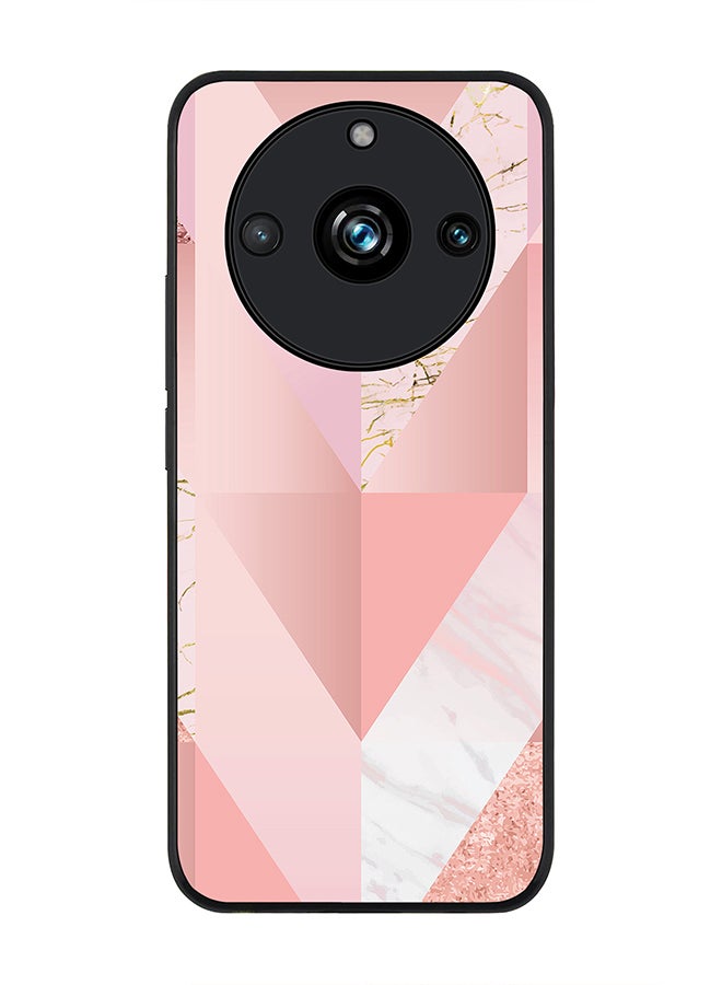 Stylizedd Rugged Black Edge case for Realme 11 Pro/Realme 11 Pro+, Custom Slim fit Flexible Anti Drop Thin Phone Case Cover - Marble Pink Vintage - Image 1