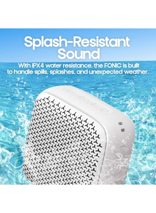 Walk Audio Fonic Wireless Speaker (White) | Portable Wireless Speaker, Built-In Mic, IPX4 Waterproof, TWS Stereo Pairing, 5W Output, USB-C Charging, 4-5hr Playtime - Image 5