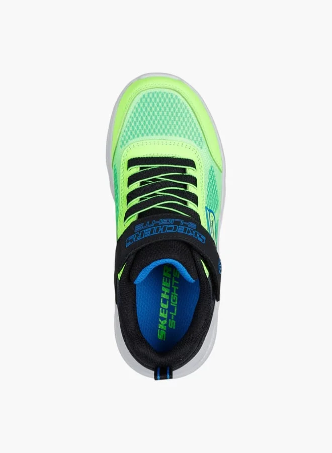 SKECHERS Boys' Printed Light-Up Sports Shoes With Hook And Loop Closure -  Meteorlights