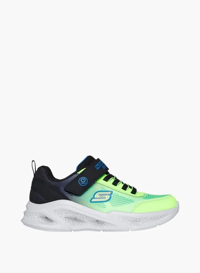 سكيتشرز Boys' Printed Light-Up Sports Shoes With Hook And Loop Closure -  Meteorlights